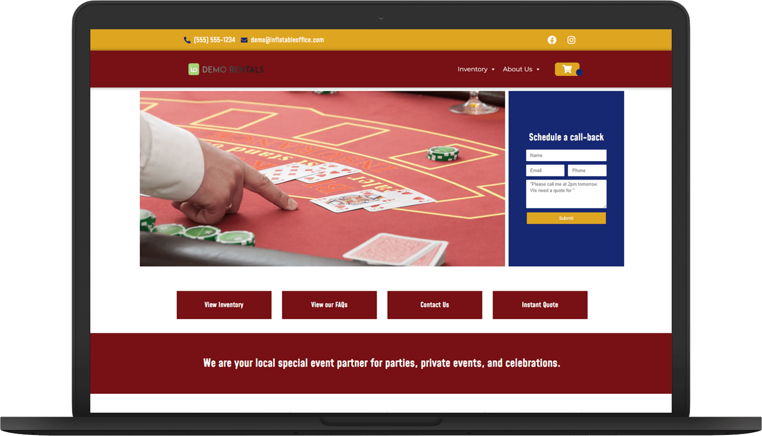 io casino laptop Website Themes